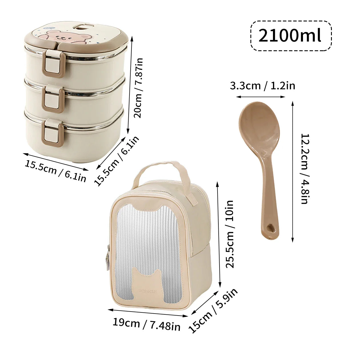 Cajas bento apilables de acero inoxidable