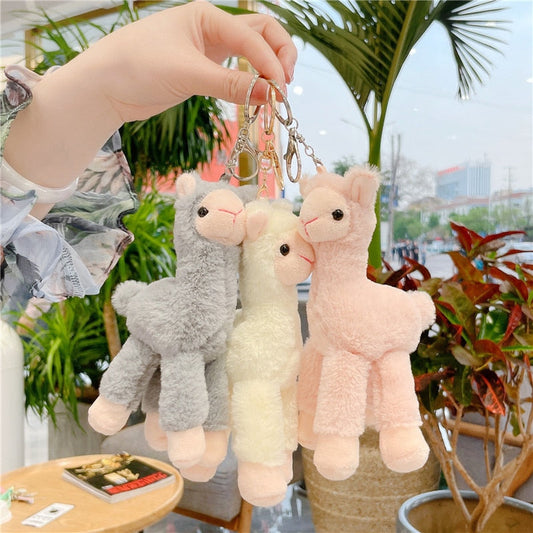 Porte-clés en peluche alpaga