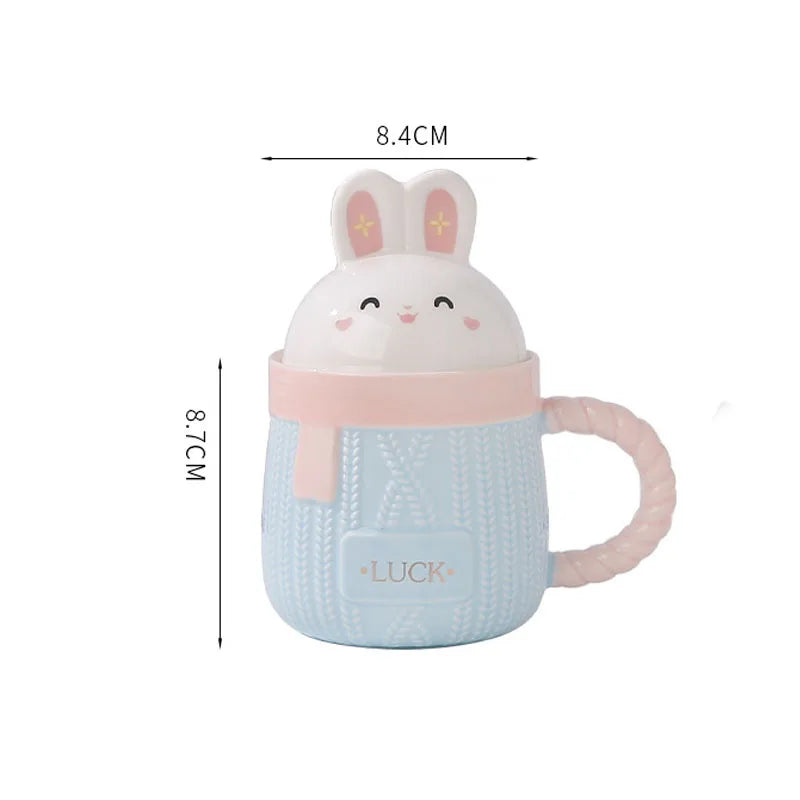 Tasses en céramique lapin pastel