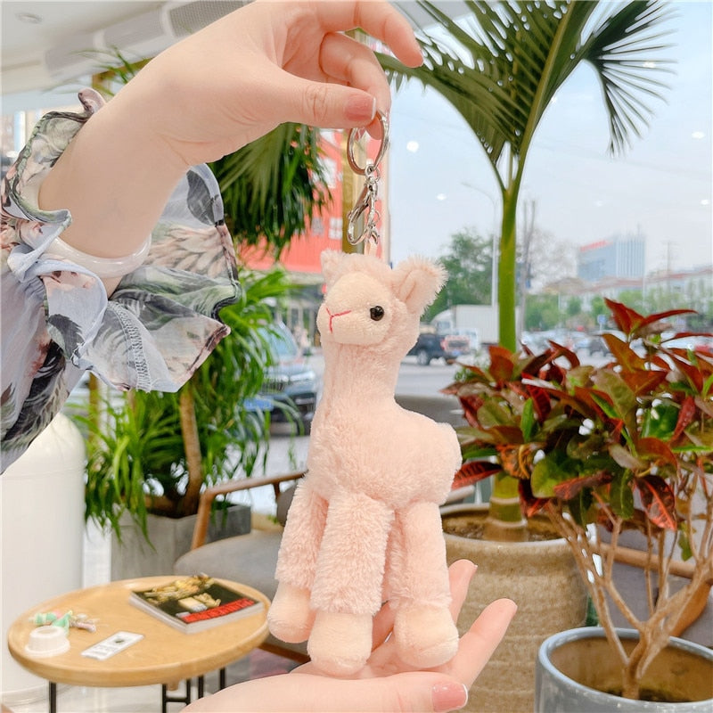 Porte-clés en peluche alpaga