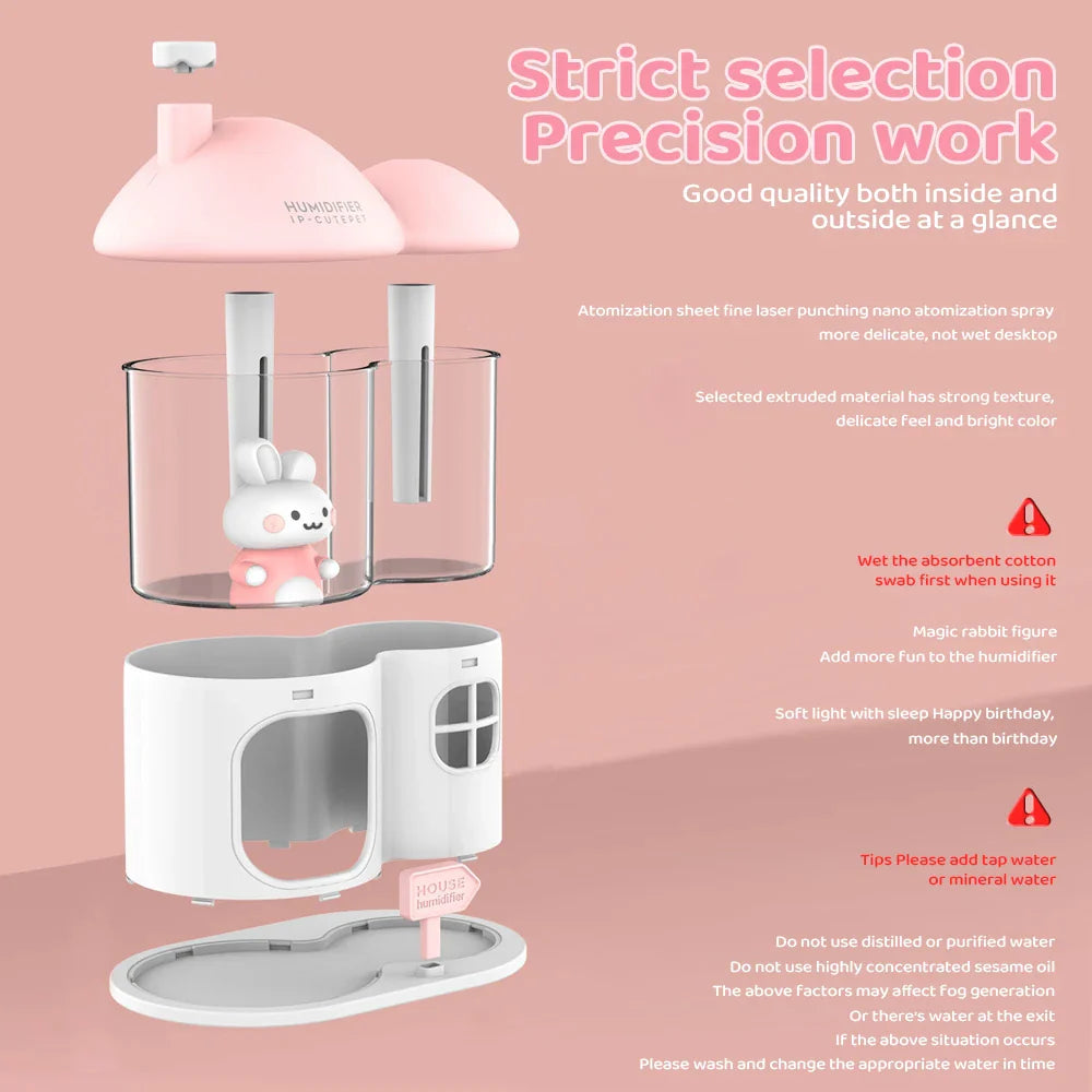 Bunny House Humidifier Night Light