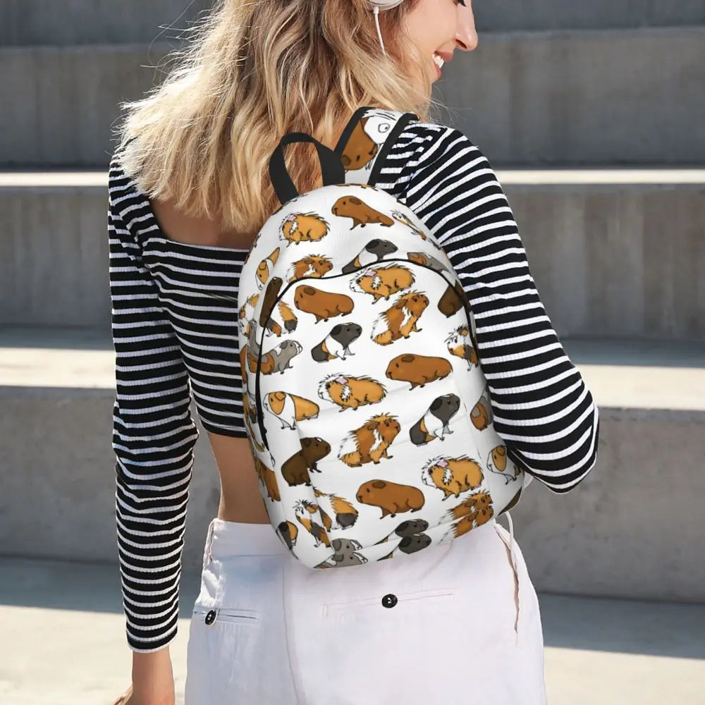 Mochila con estampado de conejillo de indias