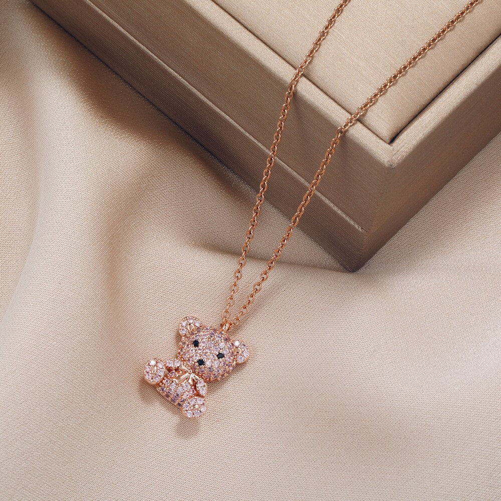 Collier pendentif ours en peluche