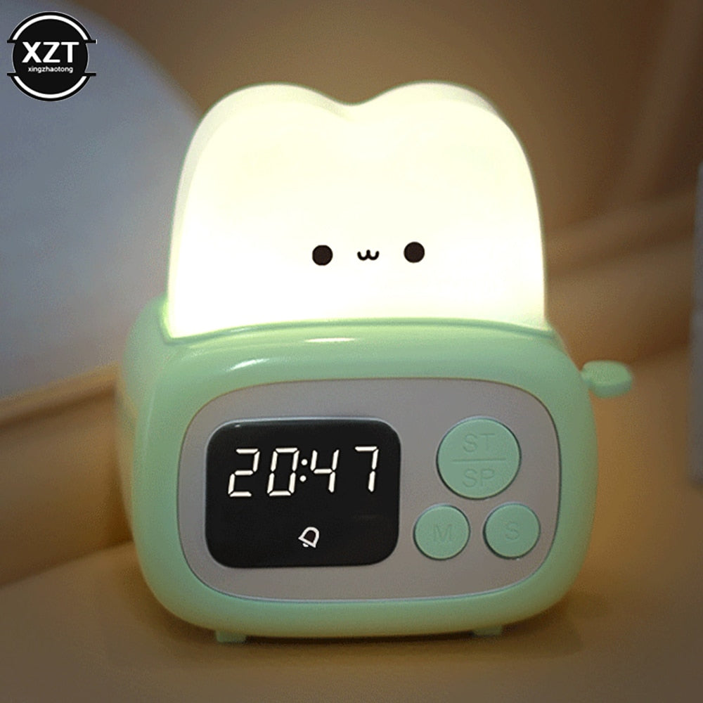 Reloj despertador tostador con luz nocturna