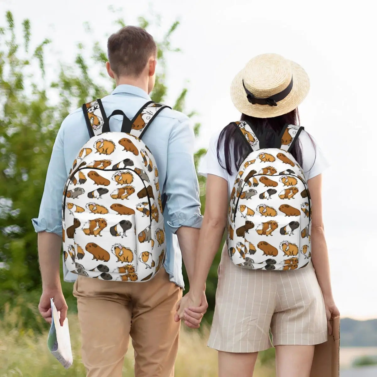 Mochila con estampado de conejillo de indias