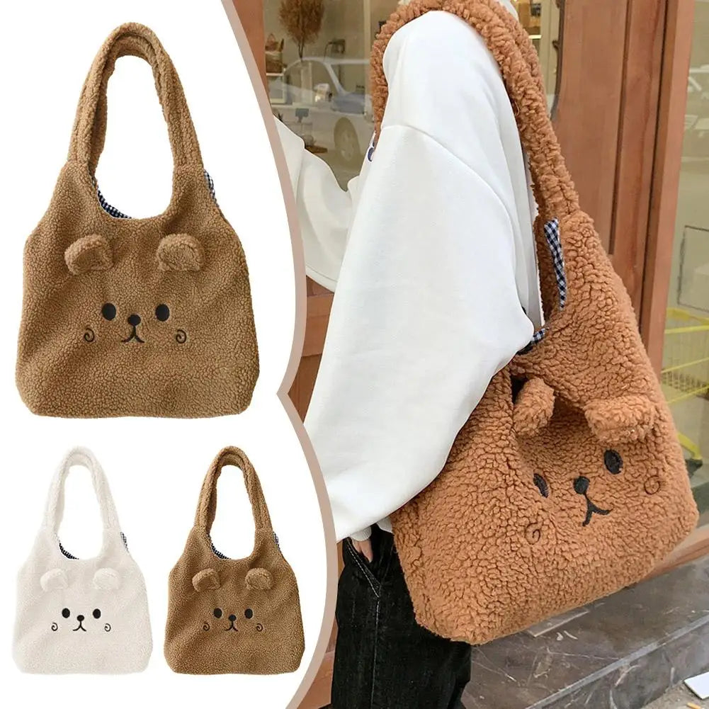 Bolsa de mano con forma de oso de peluche