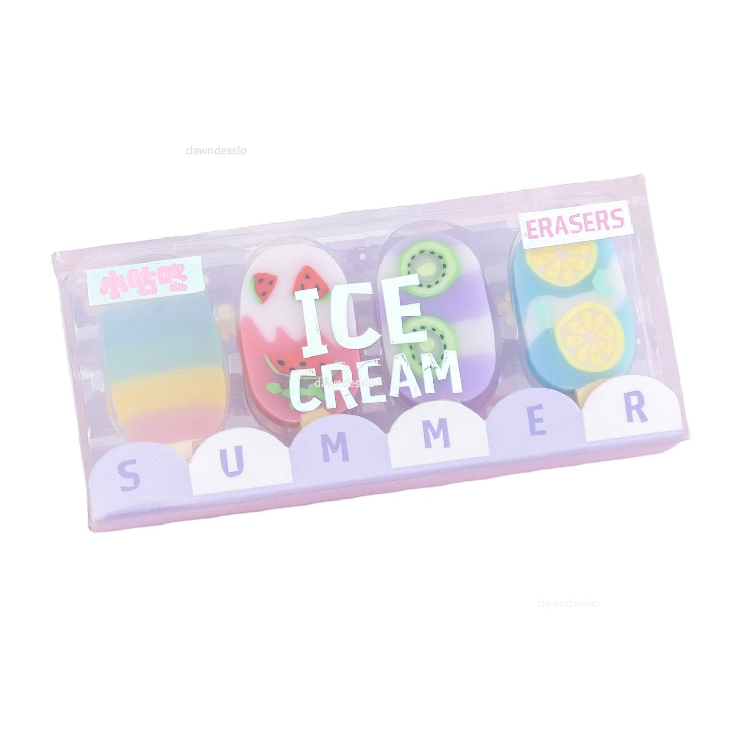 Lot de 4 gommes à glace en caoutchouc