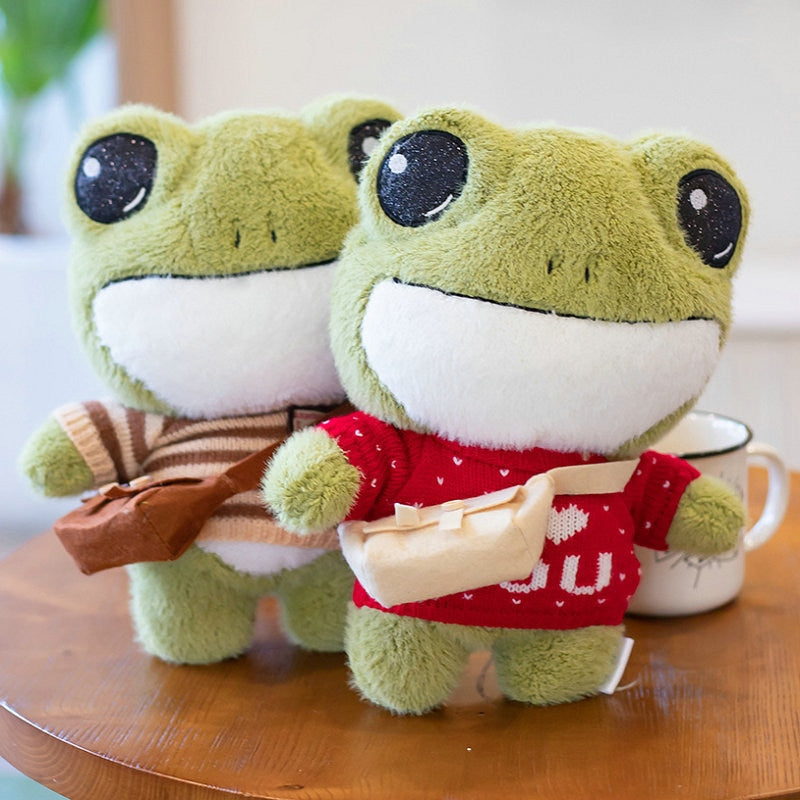 Peluches grenouilles aventureuses