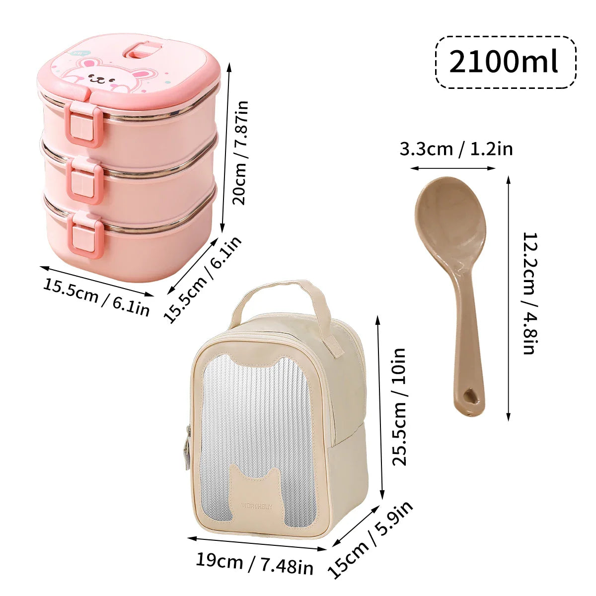 Cajas bento apilables de acero inoxidable