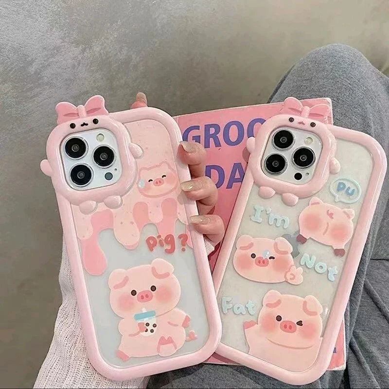 Coque iPhone Kawaii Pigs
