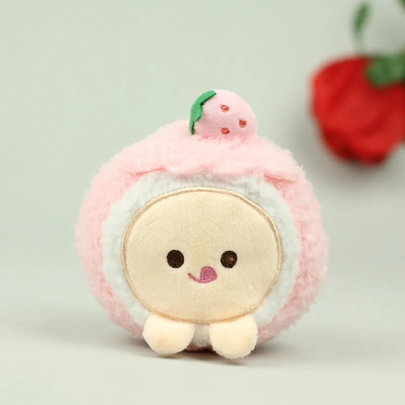 Porte-clés en peluche Dessert aux fraises