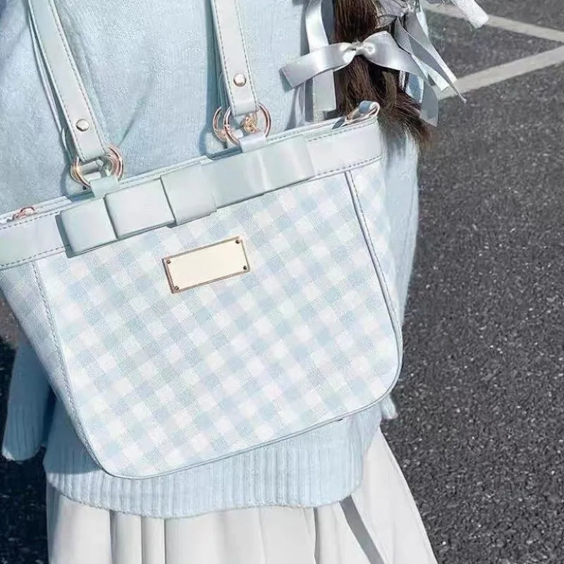 Sac fourre-tout Ita à carreaux pastel