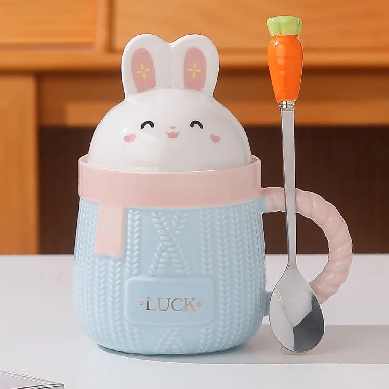 Tasses en céramique lapin pastel