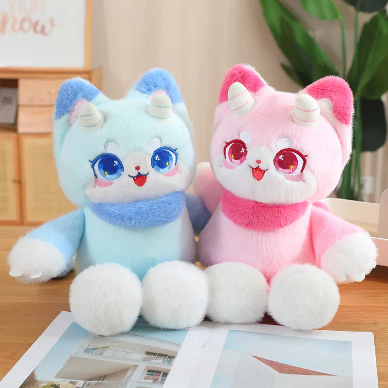 Peluches chat dragon kawaii