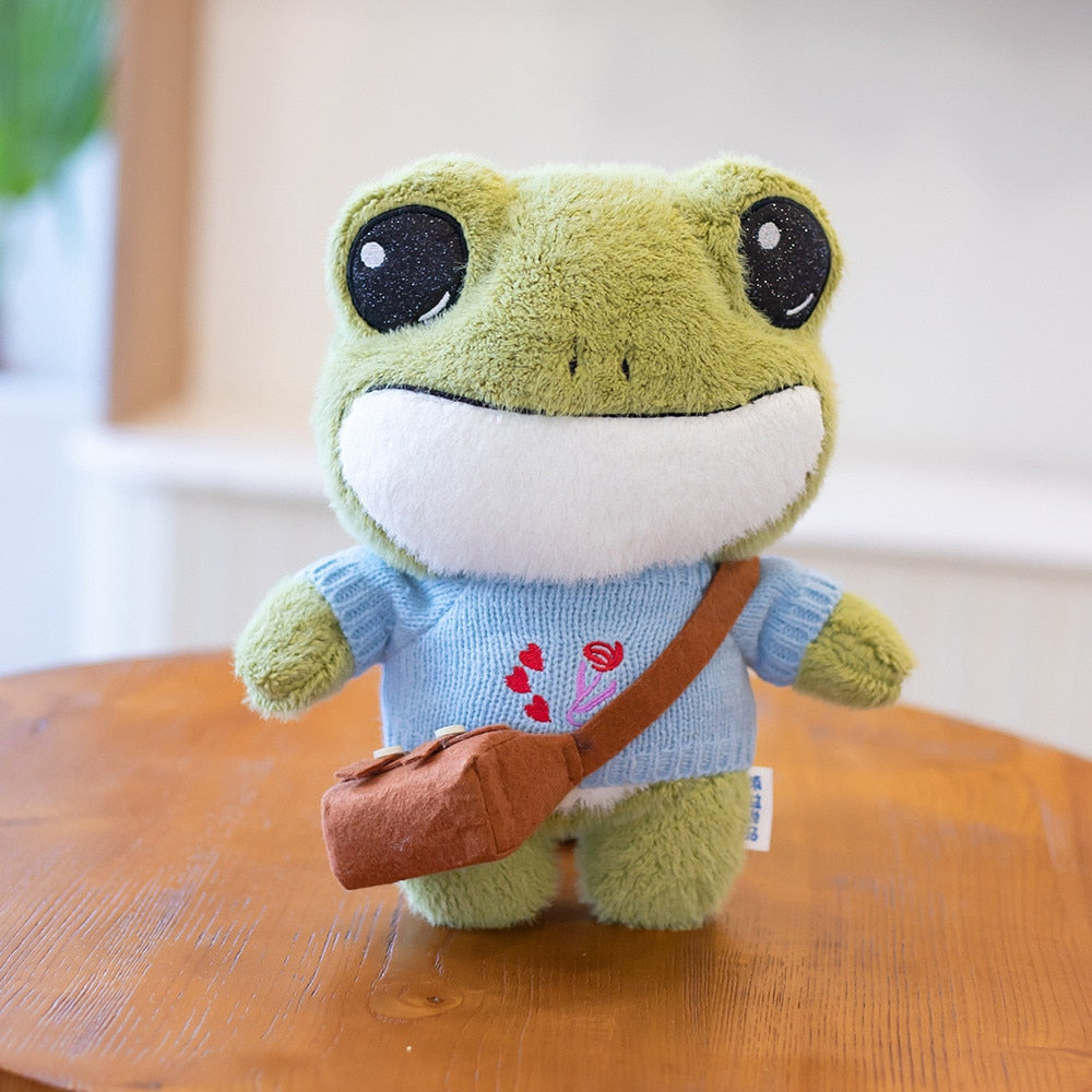 Peluches grenouilles aventureuses