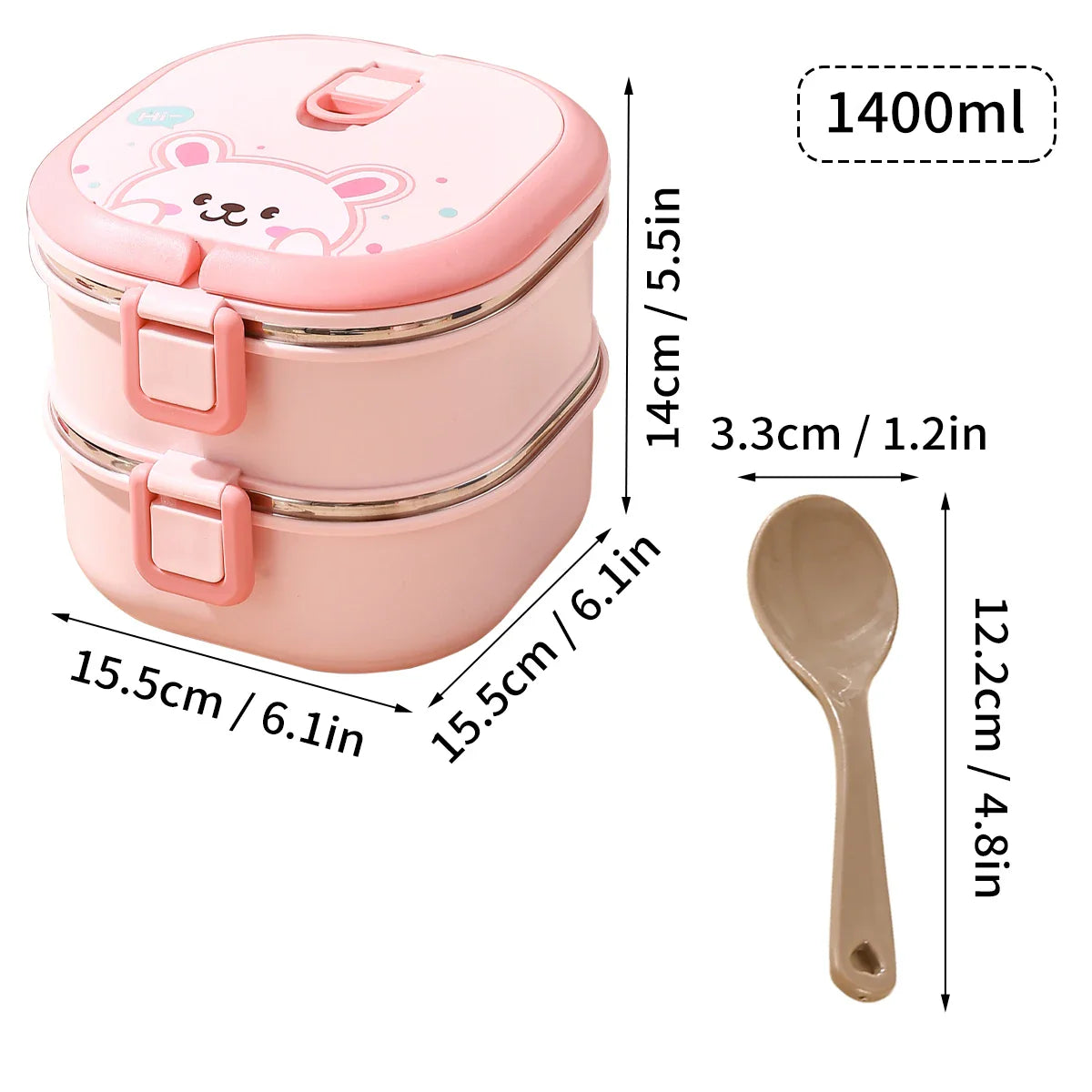 Cajas bento apilables de acero inoxidable