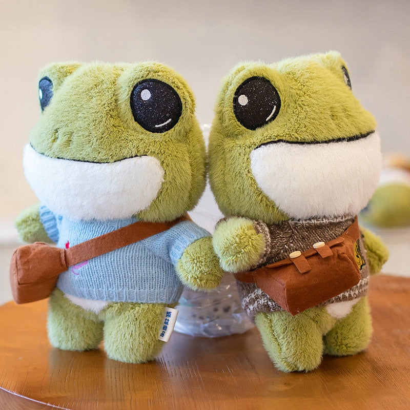Peluches grenouilles aventureuses