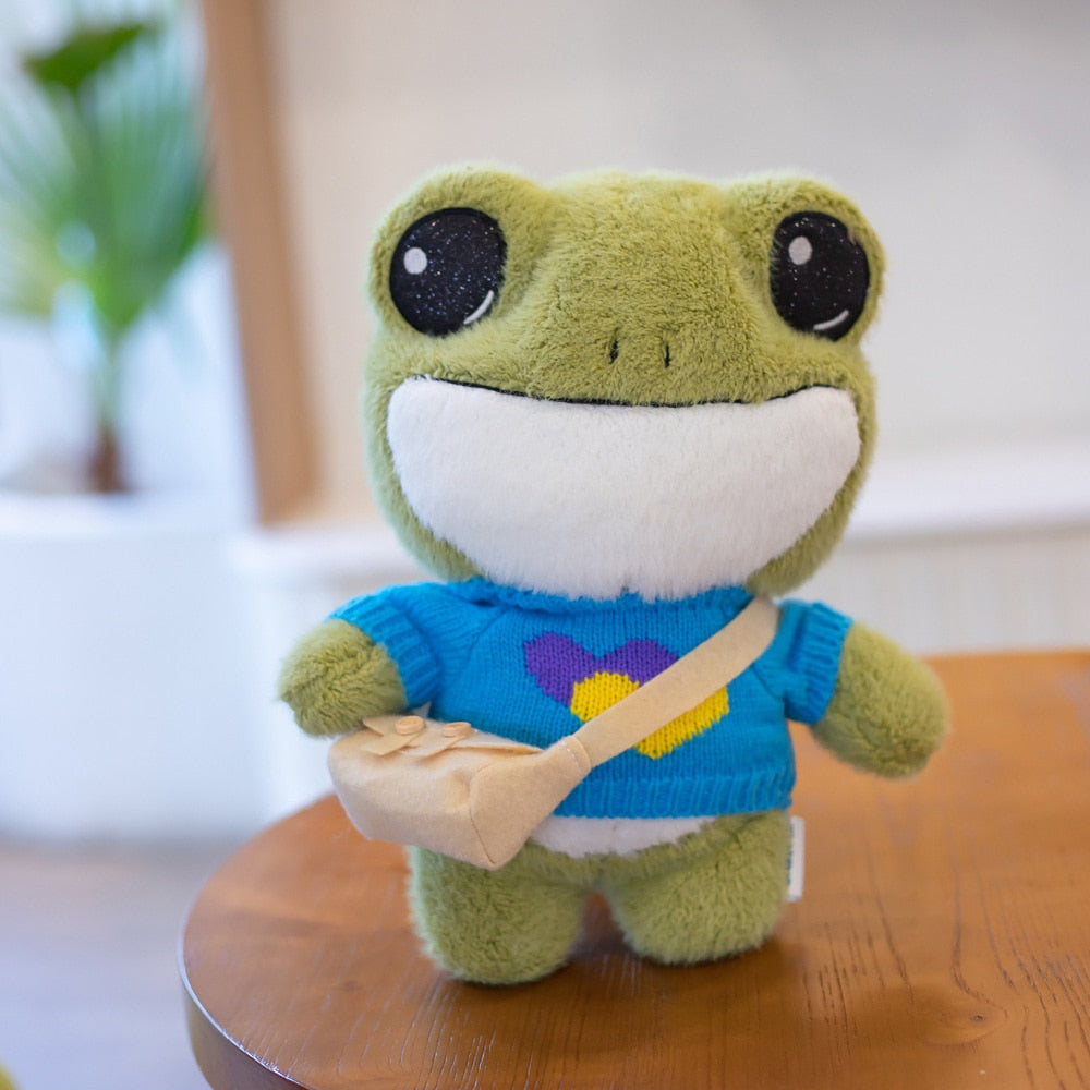 Peluches grenouilles aventureuses
