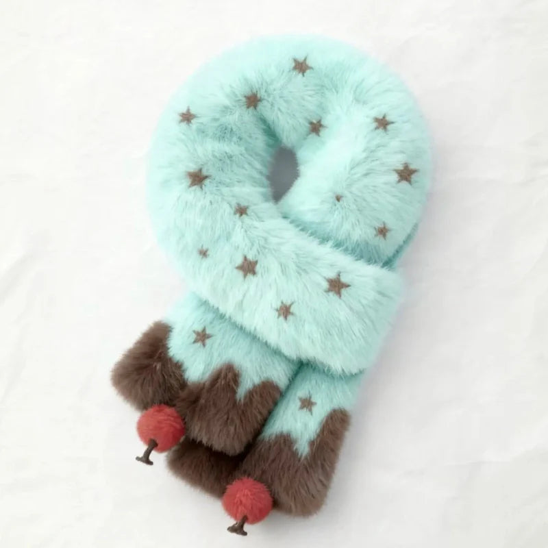 Strawberry and Cherry Cake Plush Scarf