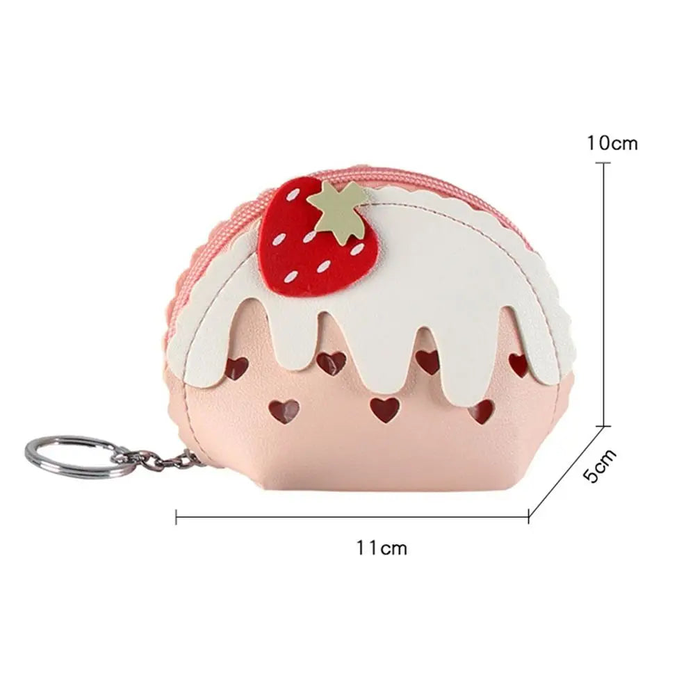 Porte-monnaie en forme de glace à la fraise