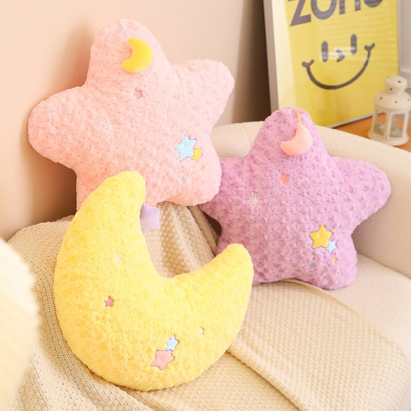 Oreillers en peluche Lune et Étoile
