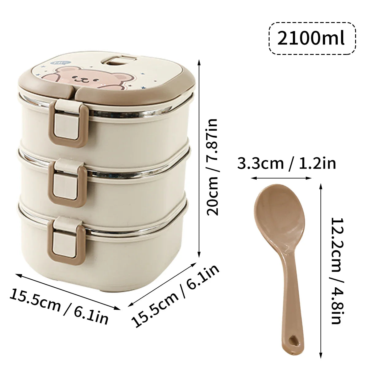Cajas bento apilables de acero inoxidable