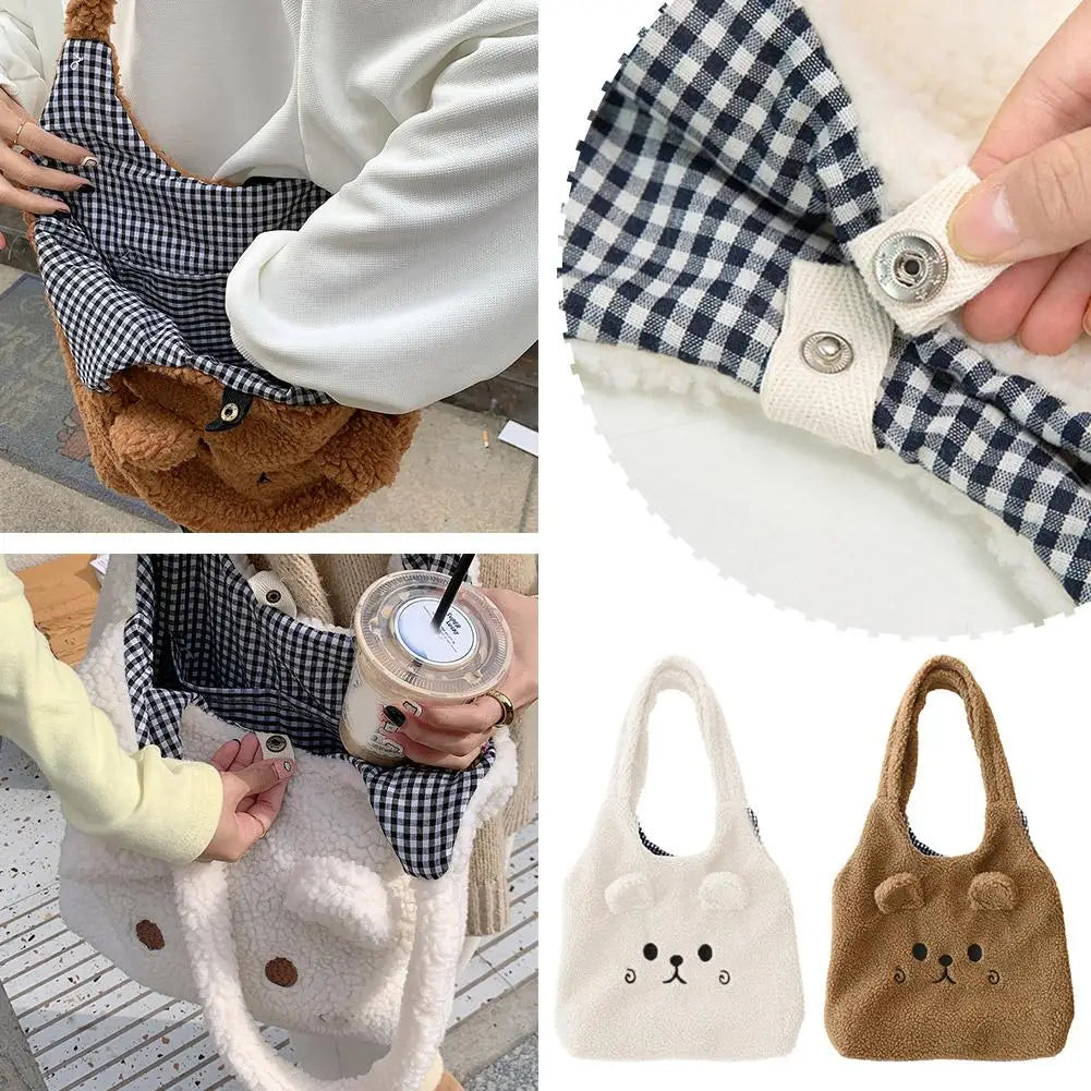 Bolsa de mano con forma de oso de peluche