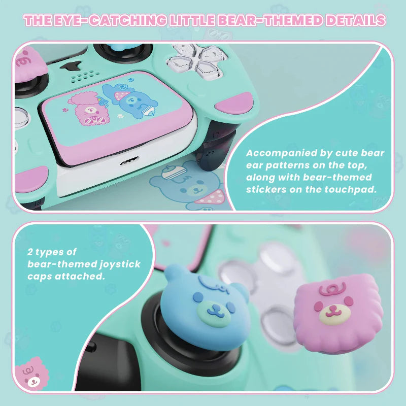Housse de protection PlayVital Kawaii Bears pour manette PS5