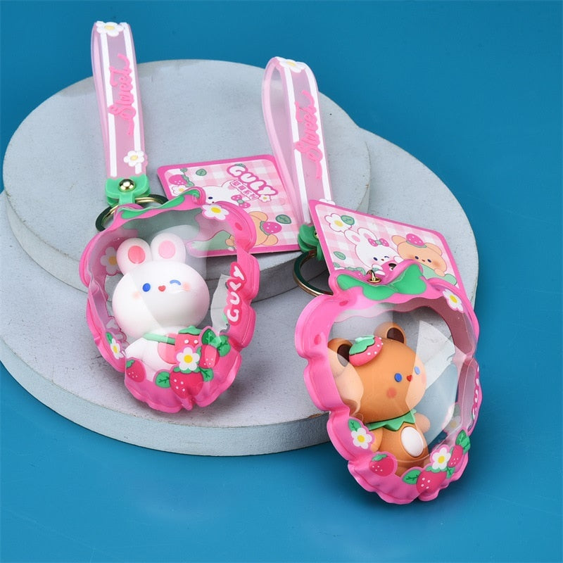 Porte-clés poupée fraise