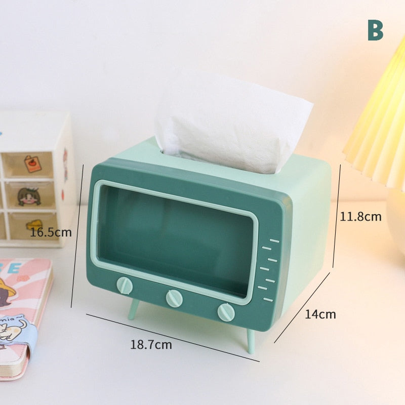 Boîte à mouchoirs et support de téléphone