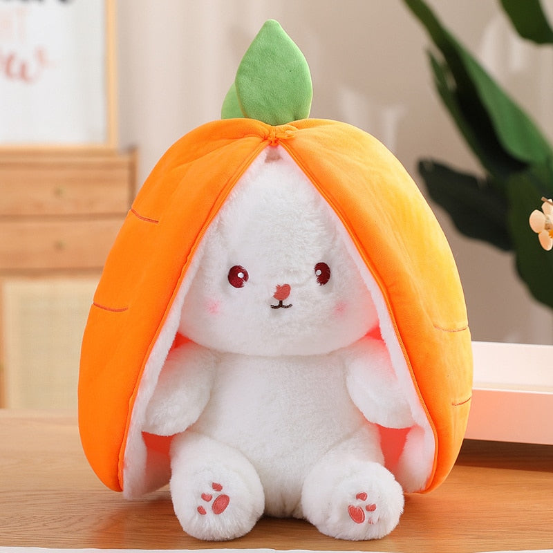Peluches lapin carotte et fraise