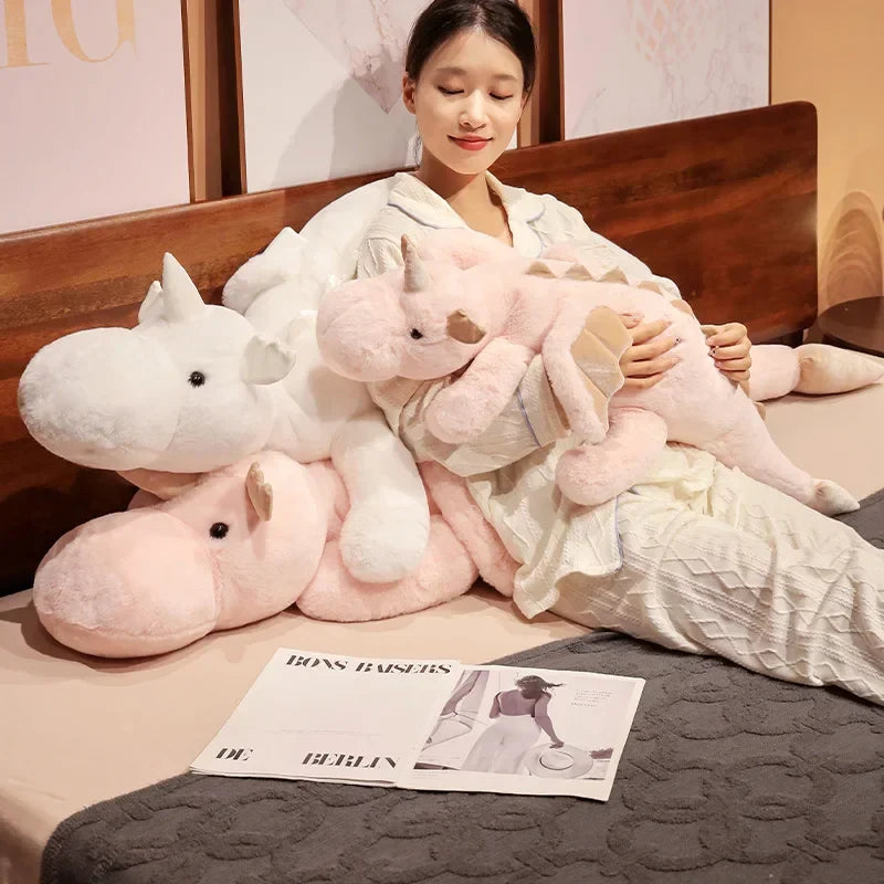 Grandes peluches dragon-licorne