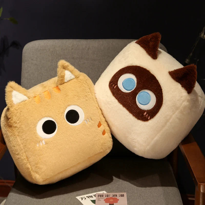 Peluches chat carrées