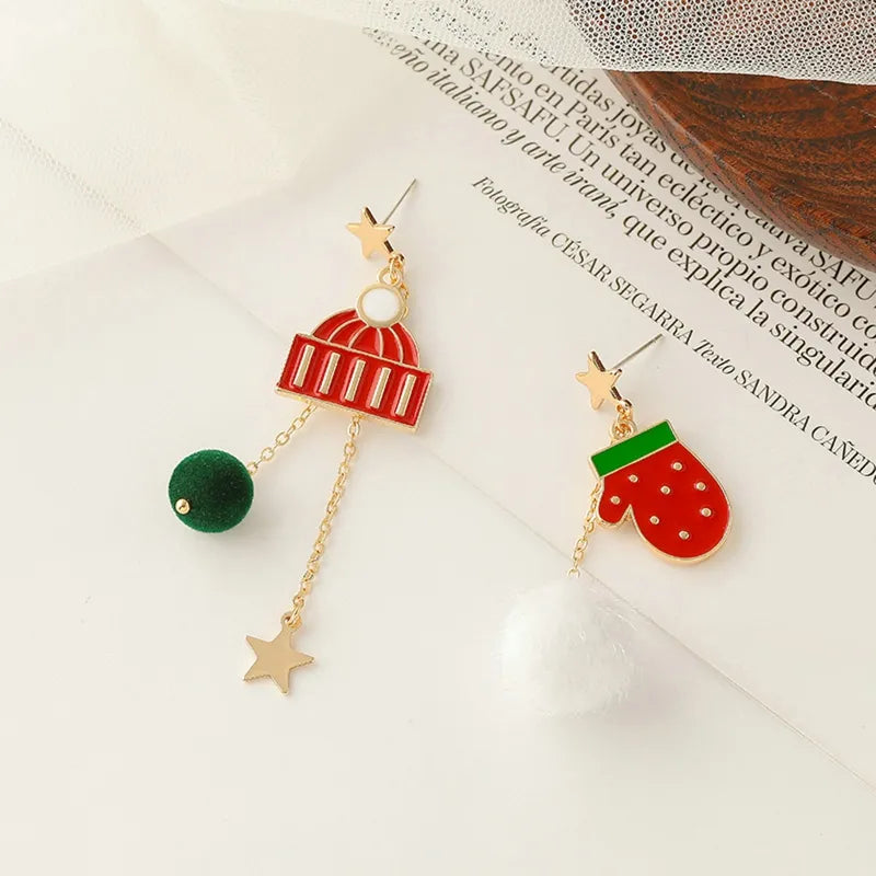 Boucles d'oreilles pendantes de Noël