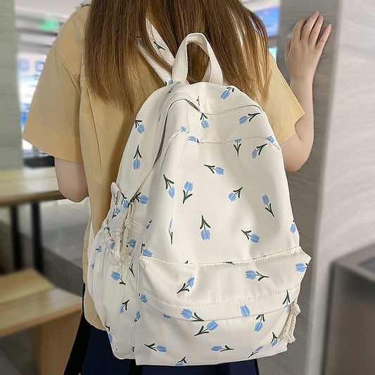 Sac à dos Tulipes bleues