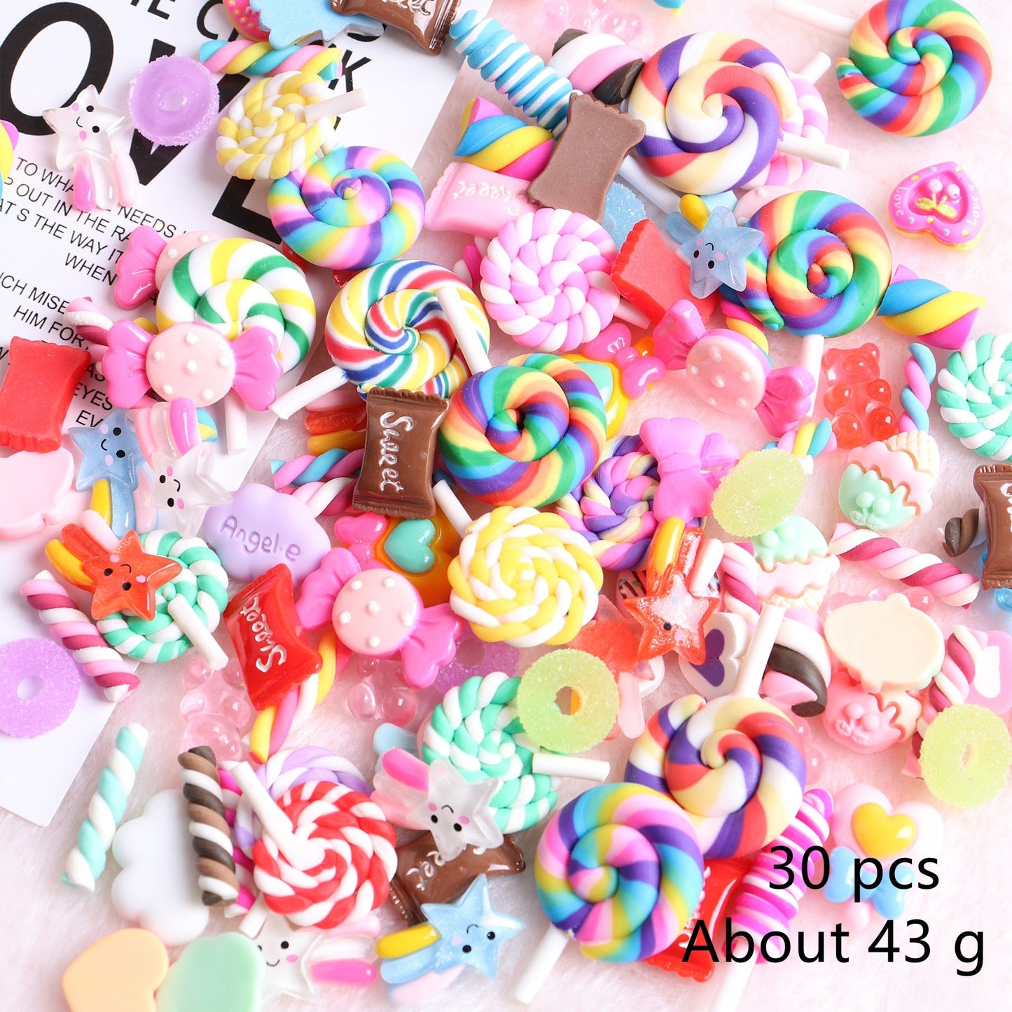 Breloques pour ongles en forme de bonbons