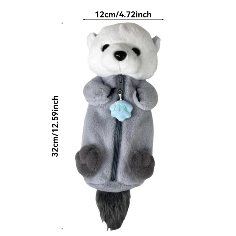 Trousse en peluche loutre Kawaii