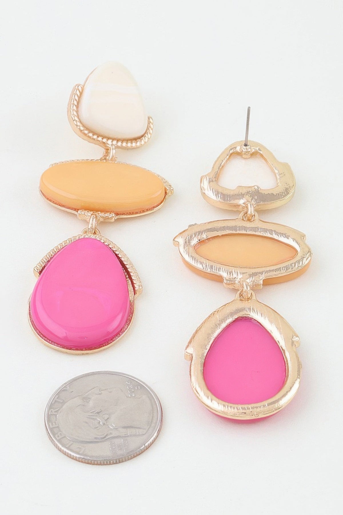Vintage Cascade Retro Triple Stone Drop Earrings
