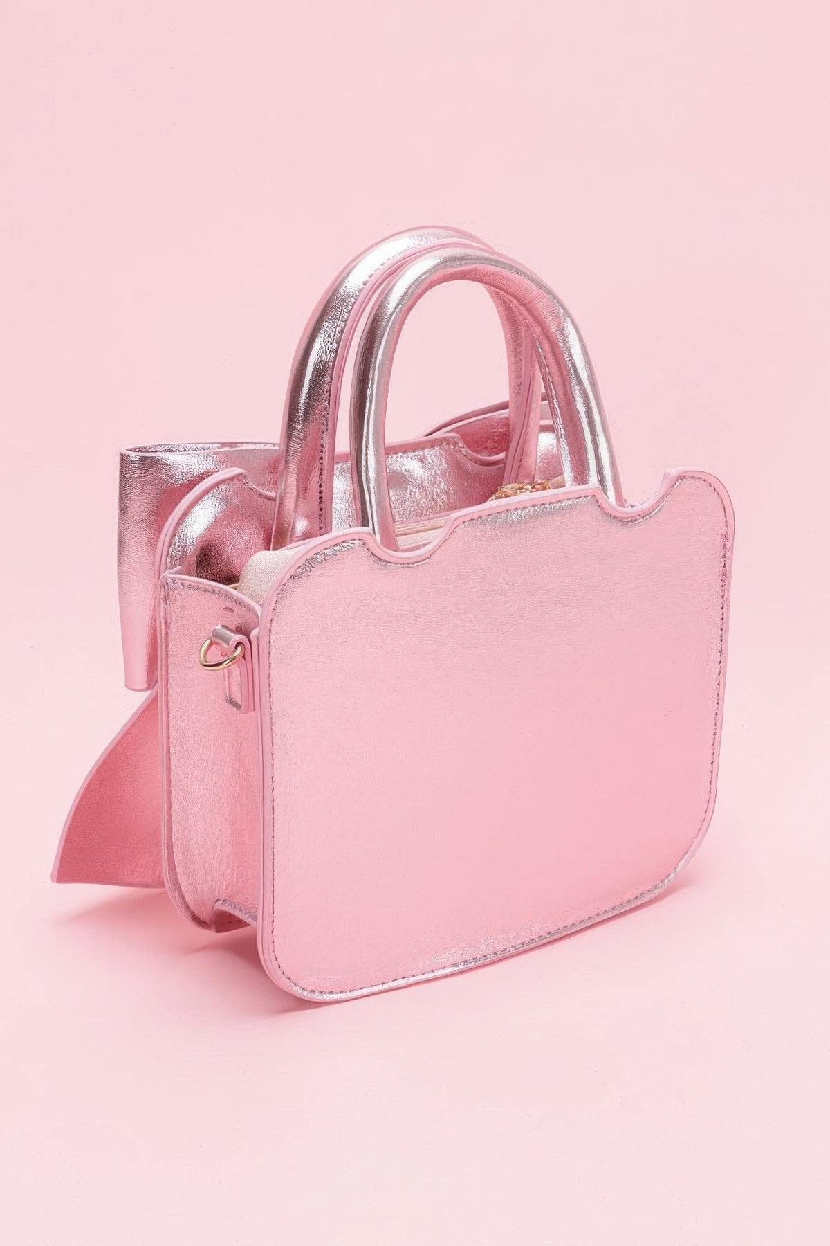 Gramercy Metallic Bow Top Handle Clutch