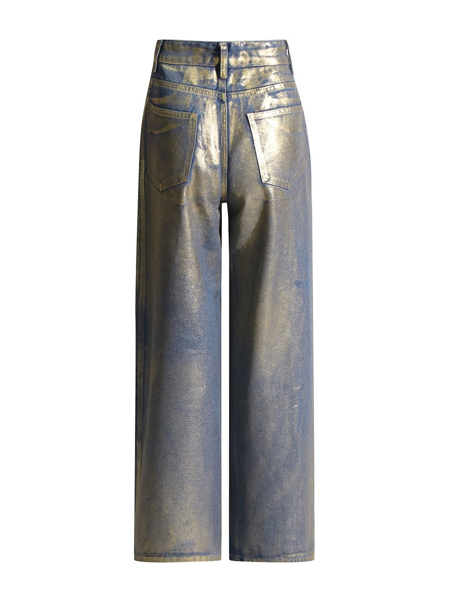 SoHo Gold Foil Metallic Jeans