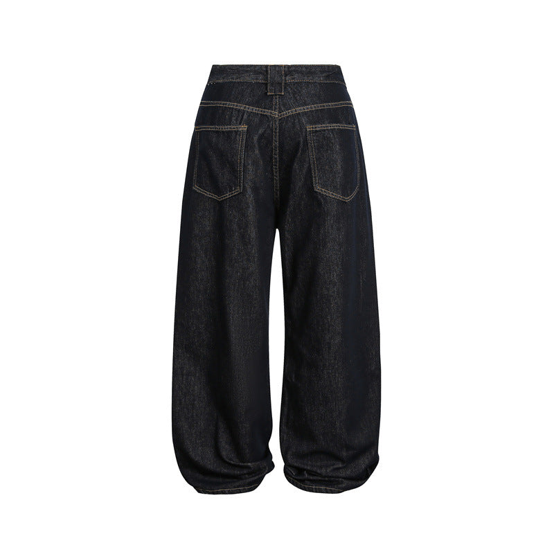 Tribeca Button-Fly Barrel Jeans