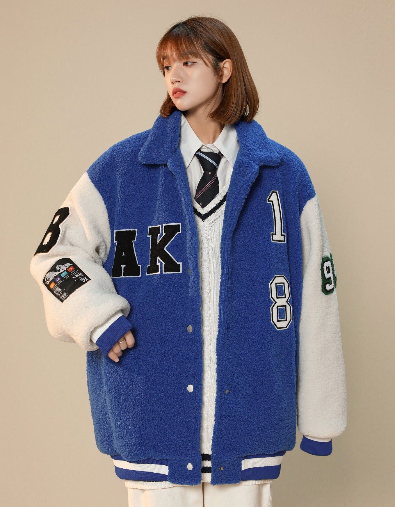 Veste universitaire en fourrure pour femme de l'année 1994