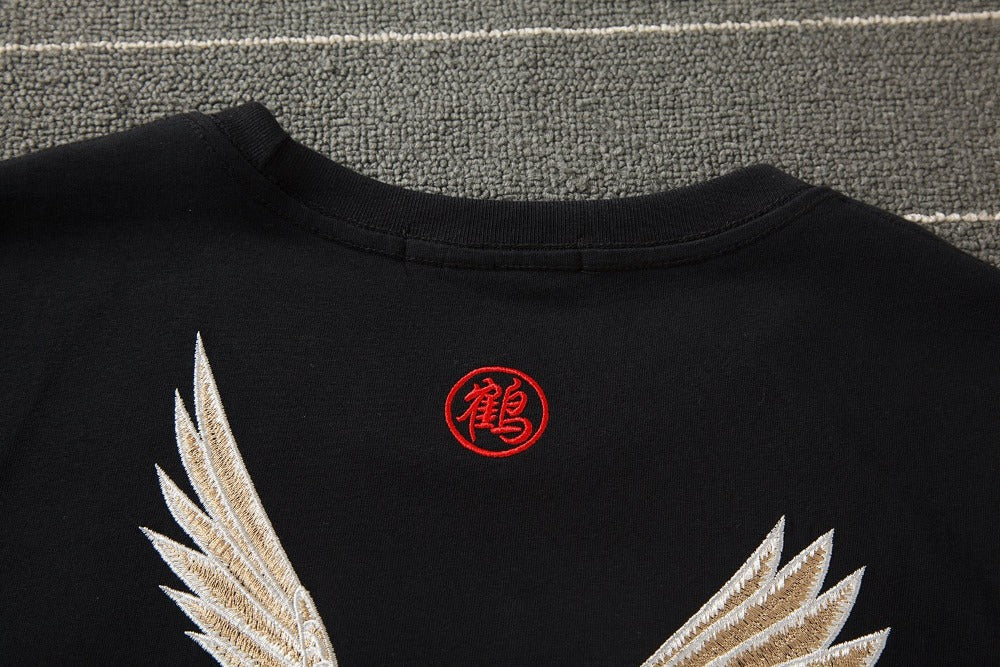 KH858 Flying Crane Embroidery Tee