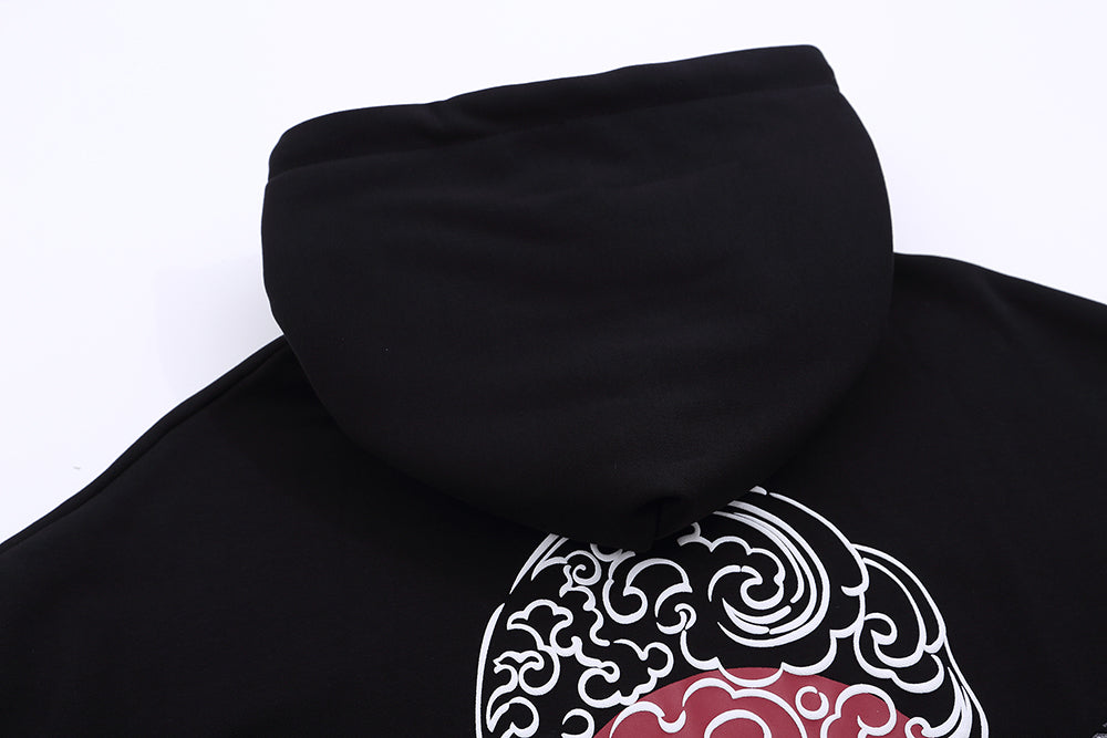YE735 Red Suns Cranes Hoodie