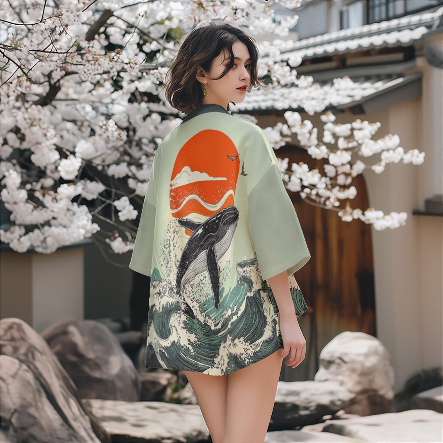 K23 Green Whale Kimono