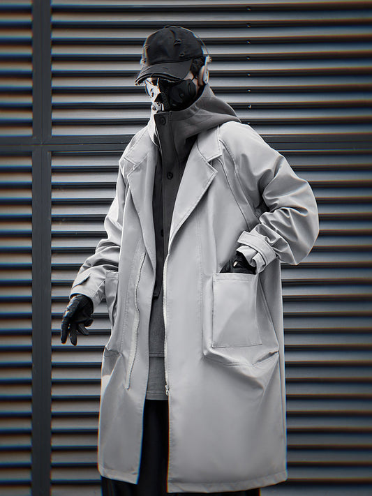 HiJ36 Grey Urban Trench Coat