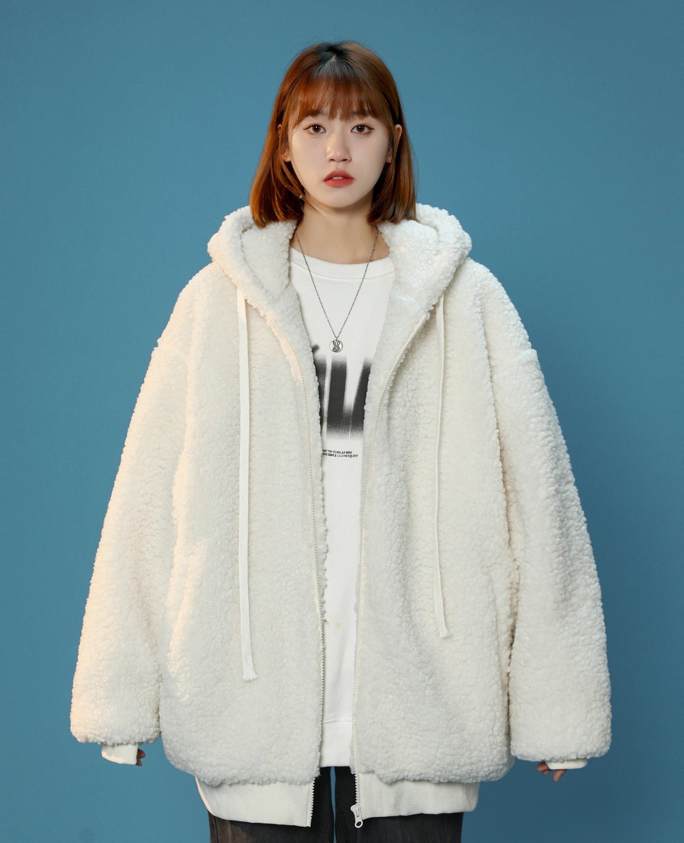 Veste d'hiver à oreilles de lapin en fourrure pour femme