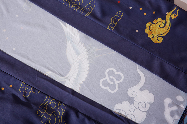 YC6316 Purple Cranes Kimono