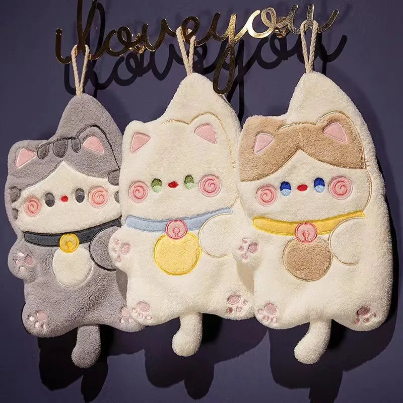 Toallas de mano con forma de gato