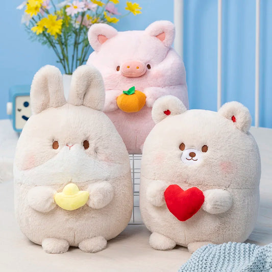 Peluches d'animaux potelés et mignons